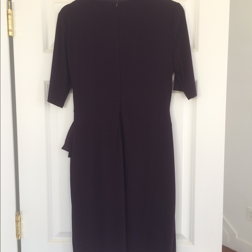 Chaps special occasion faux wrap dress aubergine - Picture 6 of 7
